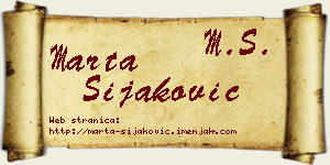 Marta Šijaković vizit kartica